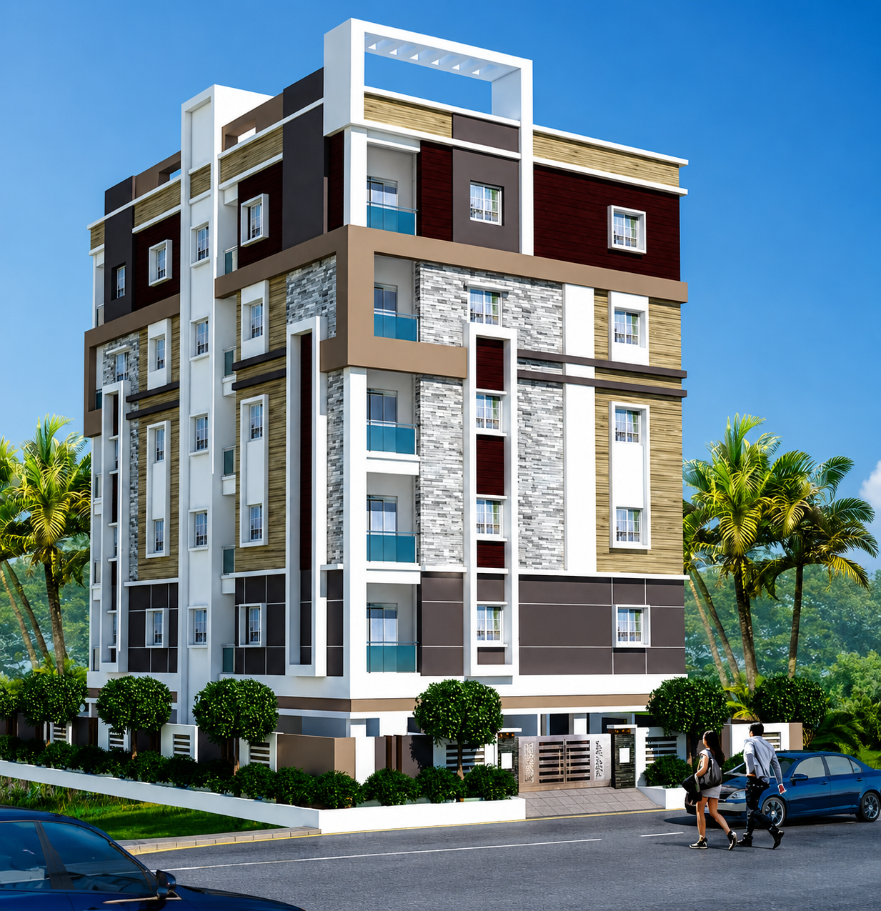Architect reviewing premium construction drawings
